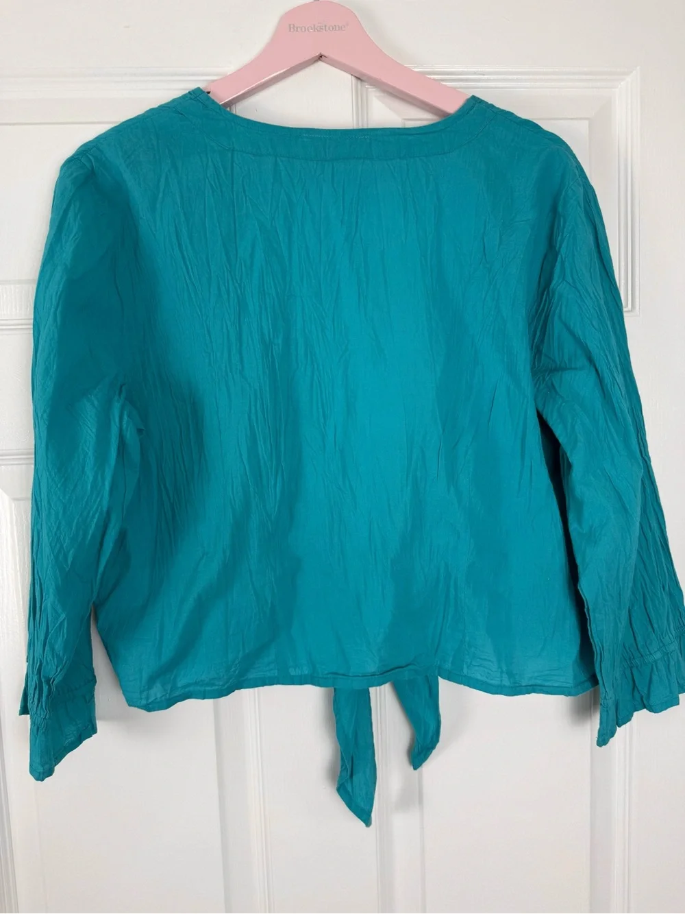 NWOT Phool Tie-Front Open Semi-Cropped Shrug -Teal Medium